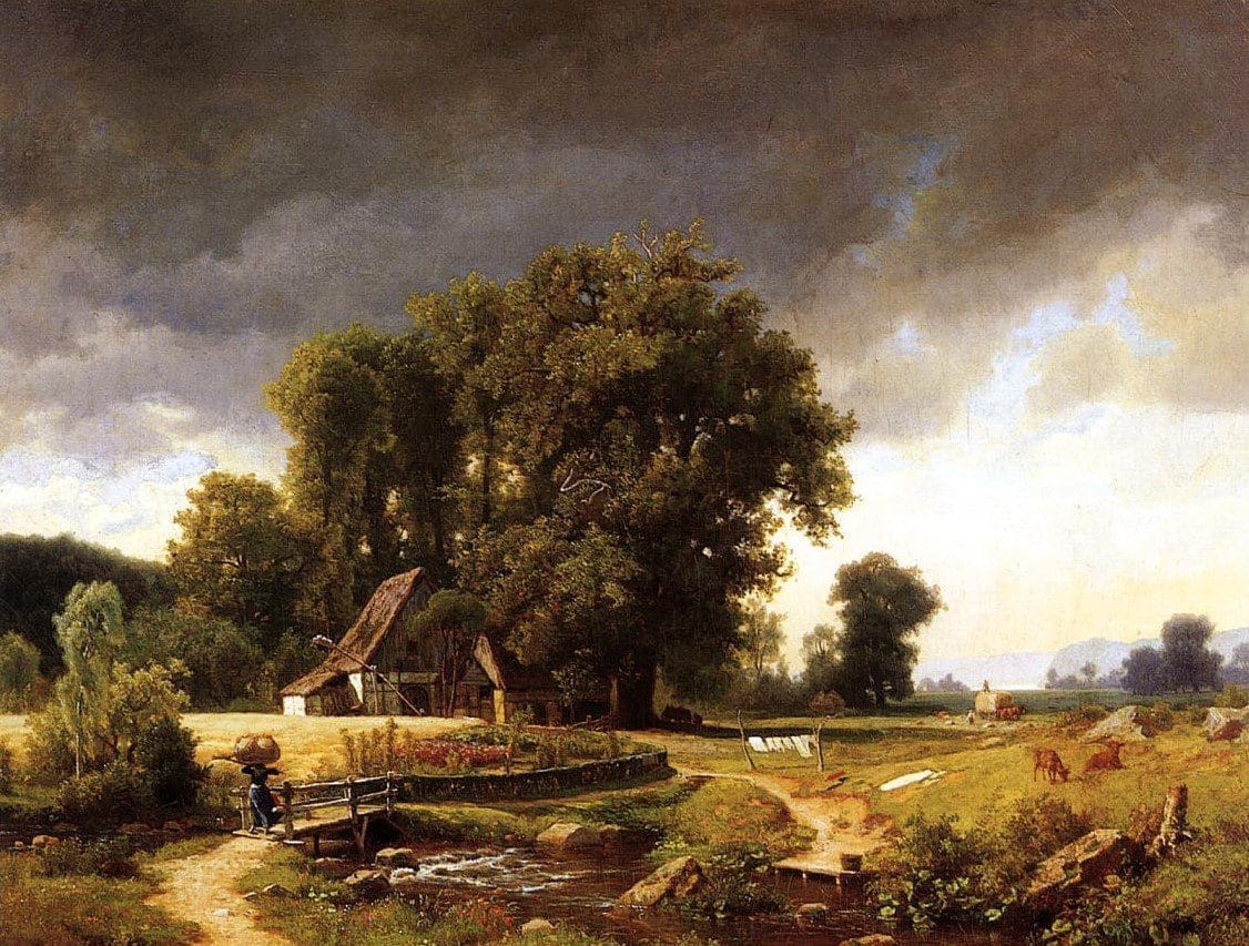 Westphalian Landscape by Albert Bierstadt, 1855, oil on canvas.